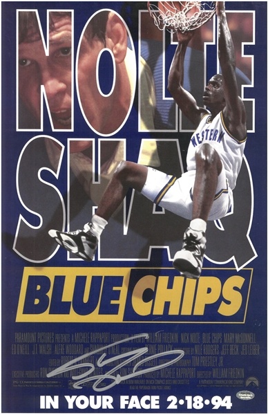 Shaquille ONeal Autographed 11x17 Blue Chips Movie Poster