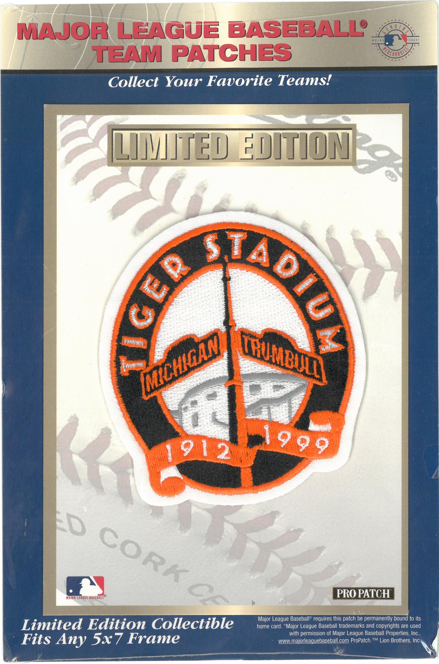 1999 Detroit Tigers Stadium Final Season Patch