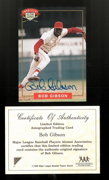 Bob Gibson Autographed Nabisco Card