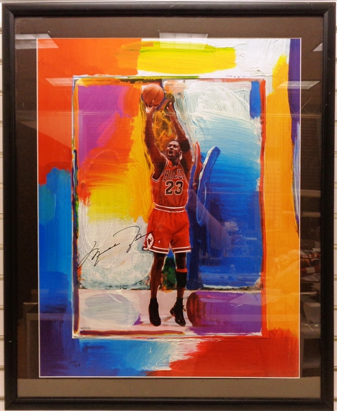 Michael Jordan Autographed "Last Shot" Lithograph LE/423 1999 UDA