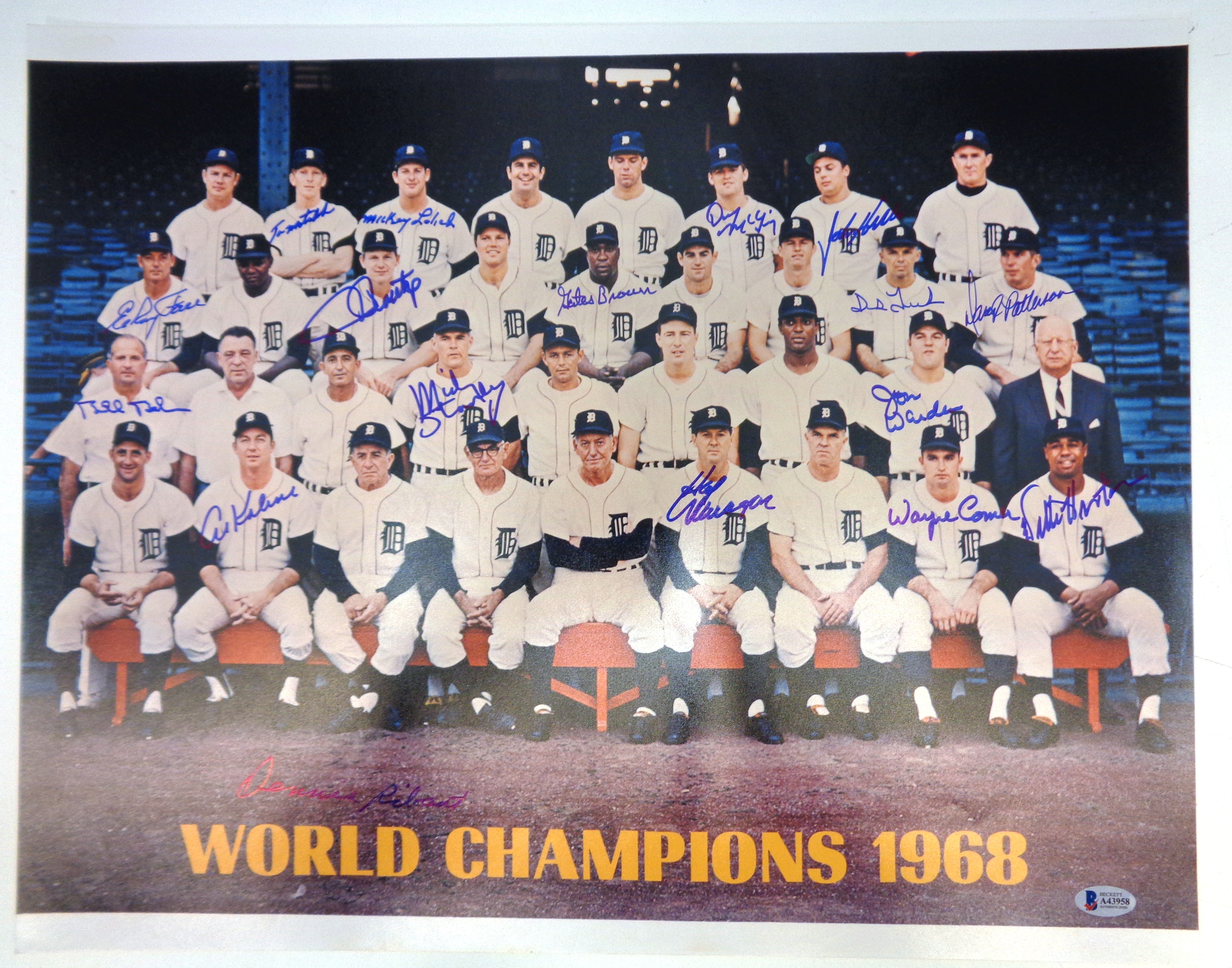 Lot Detail - 1968 Detroit Tigers 16x20 Signed by 17