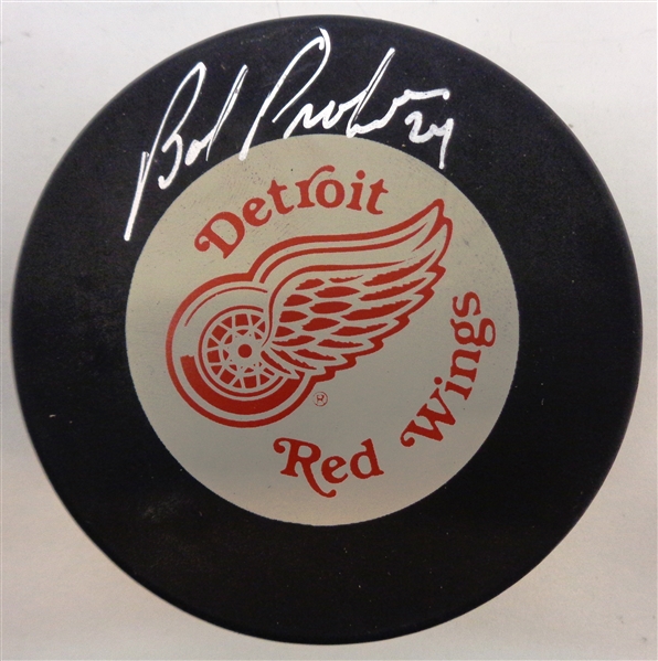Bob Probert Autographed Red Wings Puck
