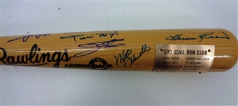 500 Home Run Hitters L/E Autographed Bat with 14 Signatures