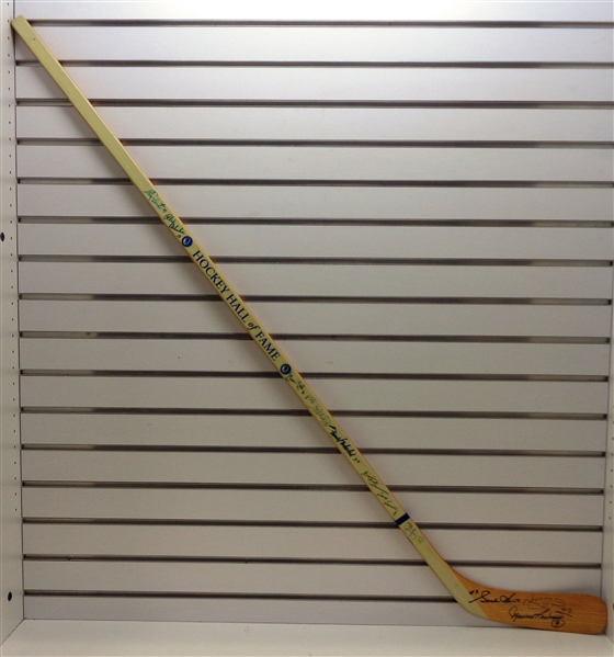 Hockey Hall of Fame Stick with 11 Autographs
