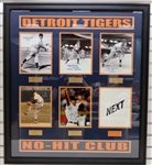 Tigers No Hitters Autographed Collage with Inscriptions (Verlander, Trucks, Bunning, Morris)