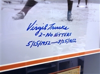 Tigers No Hitters Autographed Collage with Inscriptions (Verlander, Trucks, Bunning, Morris)
