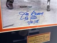 Tigers No Hitters Autographed Collage with Inscriptions (Verlander, Trucks, Bunning, Morris)