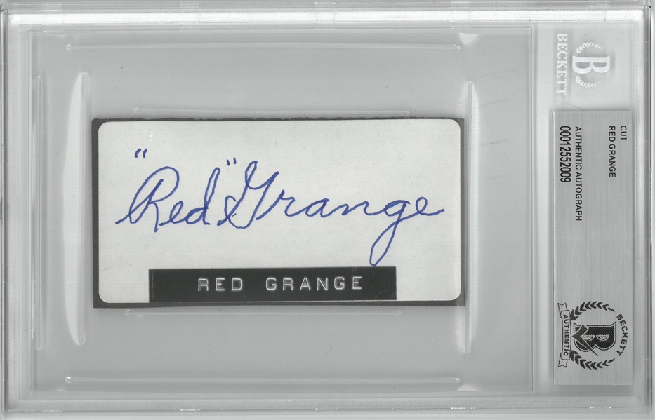 Red Grange Autographed 2x3 Cut