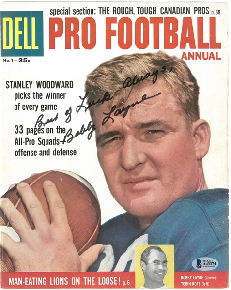 Bobby Layne Autographed Magazine Cover