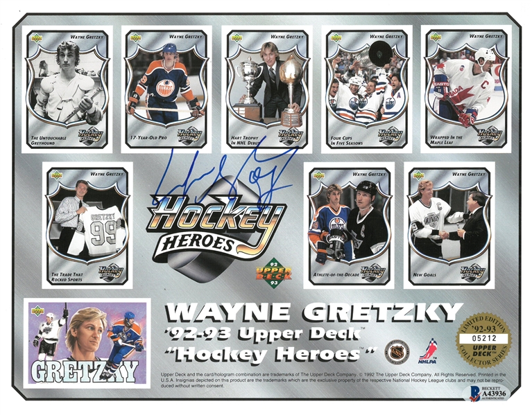 Wayne Gretzky Autographed Upper Deck Commemorative Sheet