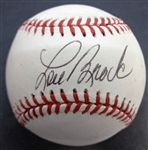 Lou Brock Autographed Baseball
