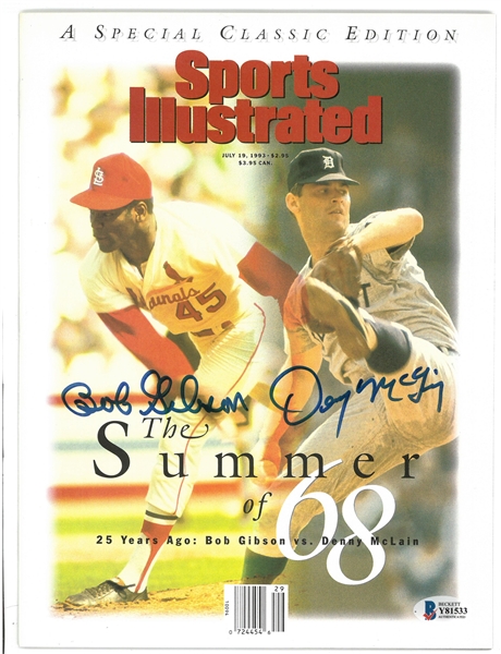 Bob Gibson & Denny McLain Autographed Sports Illustrated