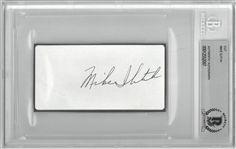 Mike Ilitch Autographed 2x4 Cut