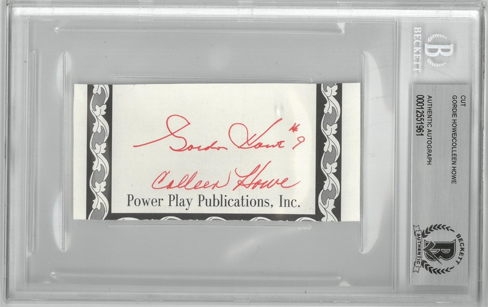 Gordie & Colleen Howe Autographed Cut