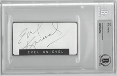 Evel Knievel Autographed 2x4 Cut