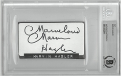 Marvin Hagler Autographed 2x4 Cut