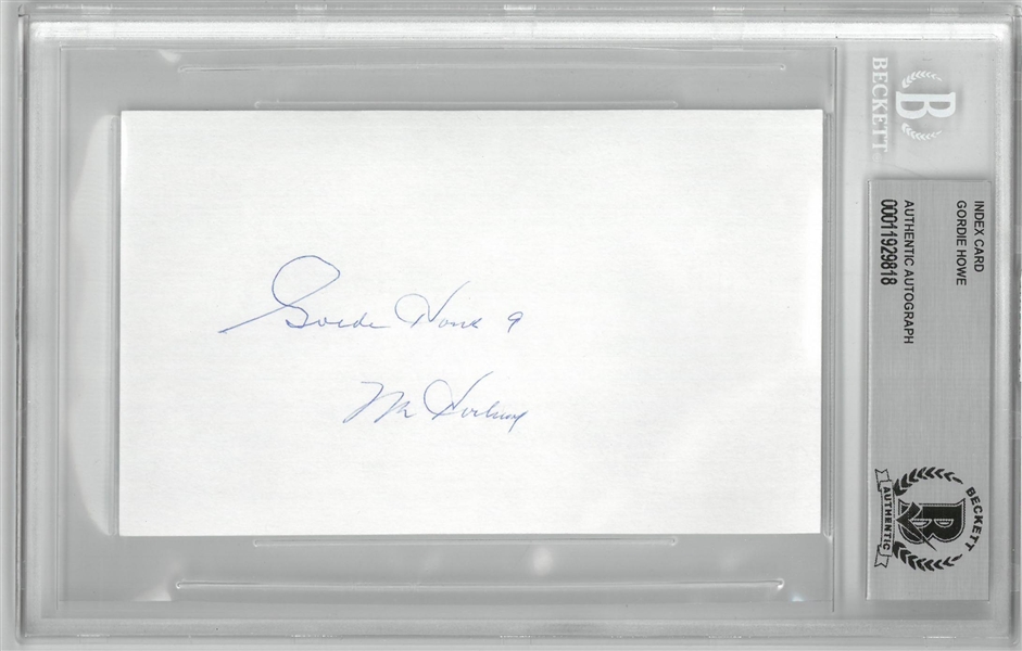 Gordie Howe Autographed 3x5 Index Card