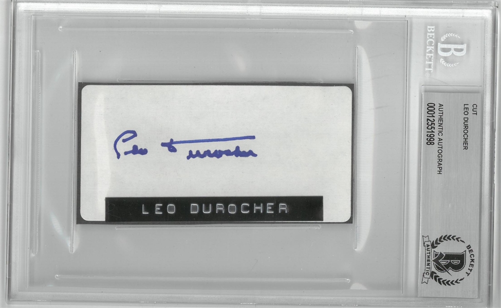Leo Durocher Autographed 2x4 Cut
