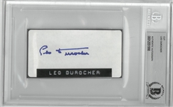 Leo Durocher Autographed 2x4 Cut