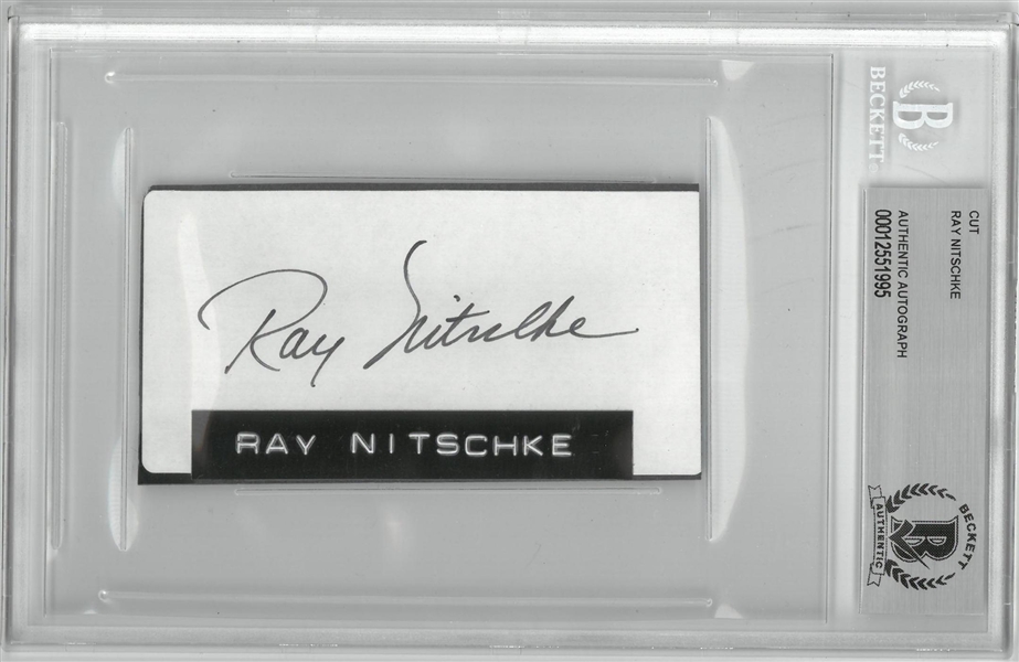 Ray Nitschke Autographed 2x4 Cut