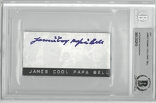 James Cool Papa Bell Autographed 2x4 Cut