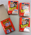 1991 Topps Traded Lot of 4 Wax Boxes (Bagwell & Pudge Rookies)