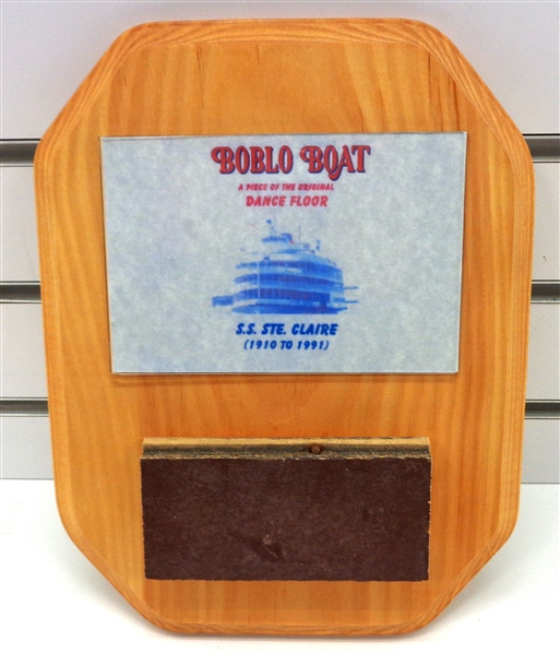 Boblo Boat Plaque with Piece of the Dance Floor