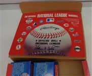6 Official National League Baseballs and a Display Box
