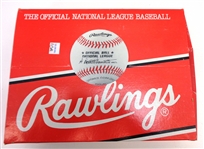 6 Official National League Baseballs and a Display Box
