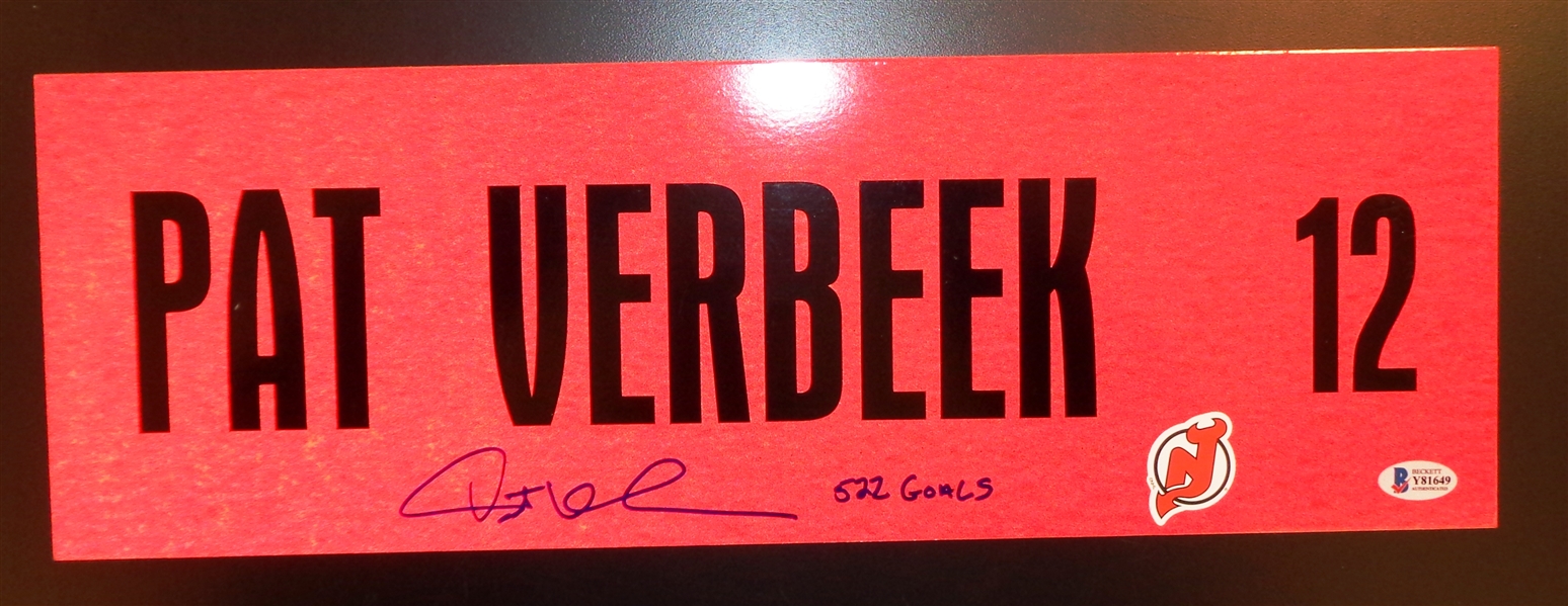 Pat Verbeek Autographed 6x18 Street Sign