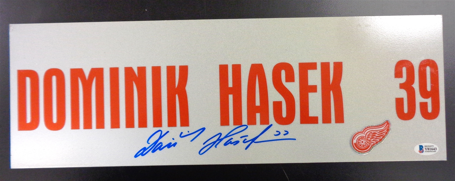Dominik Hasek Autographed 6x18 Street Sign