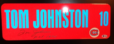 Tom Johnson Autographed 6x18 Street Sign