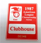 1987 ALCS Clubhouse Plastic Badge
