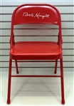 Bobby Knight Autographed Red Metal Folding Chair