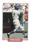 Ernie Banks Autographed Nabisco Card