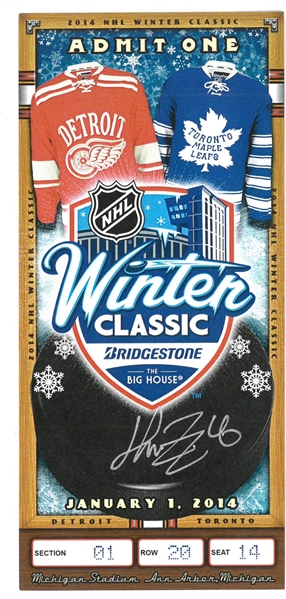 Henrik Zetterberg Autographed Winter Classic Ticket