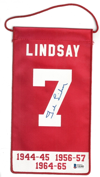 Ted Lindsay Autographed 5x10 Mini Banner