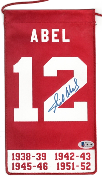 Sid Abel Autographed 5x10 Mini Banner