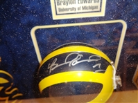 Braylon Edwards Autographed Mini Helmet Shadowbox (Pick Up Only)