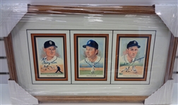 Kell/Kaline/Gehringer Autographed Framed Perez Steele Cards