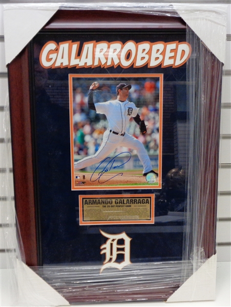 Armando Galarraga Autographed Framed 8x10 Photo