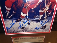 Production Line Autographed Framed 8x10 Photo Howe/Lindsay/Abel