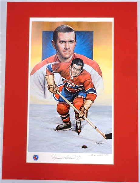 Maurice Richard Autographed Matted 12x18 Litho
