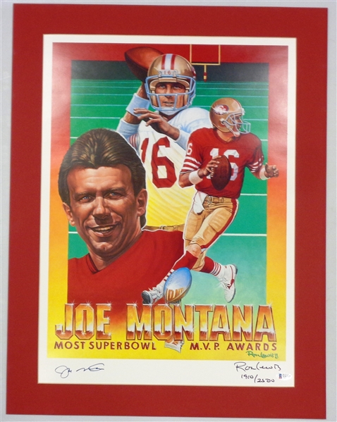 Joe Montana Autographed Matted Litho