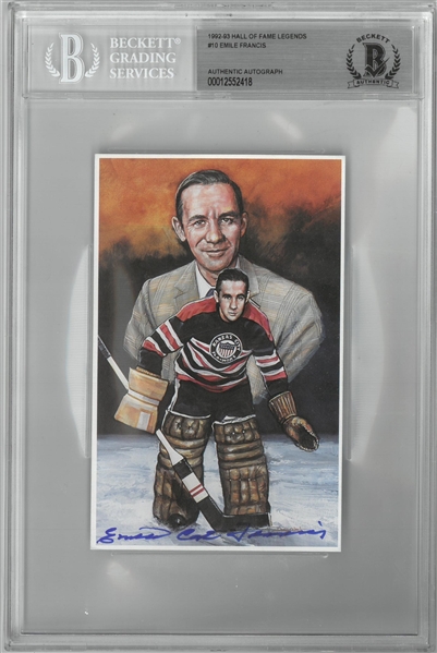 Emile "Cat" Francis Autographed Legends of Hockey Card