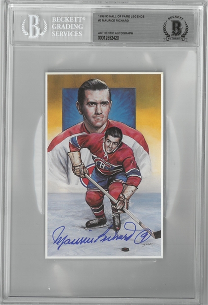 Maurice Richard Autographed Legends of Hockey Card