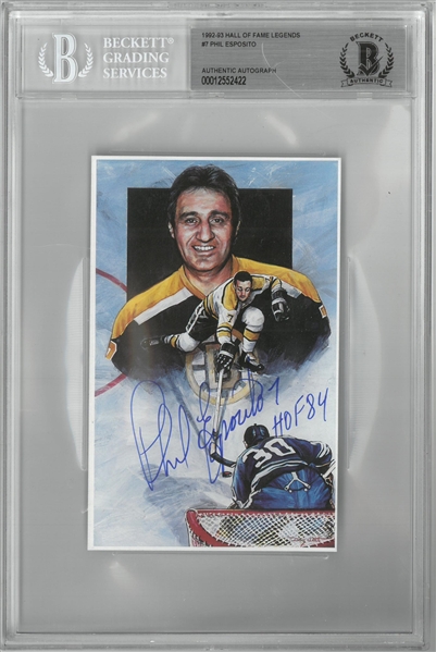 Phil Esposito Autographed Legends of Hockey Card