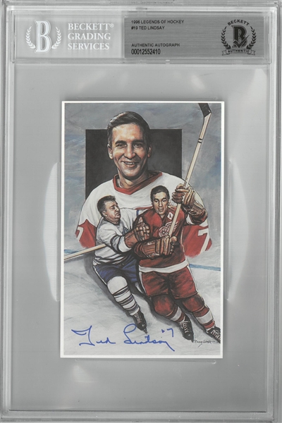 Ted Lindsay Autographed Legends of Hockey Card