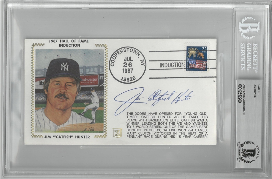 Jim "Catfish" Hunter Autographed Cachet
