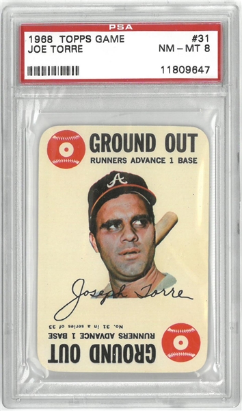 Joe Torre PSA 8 1968 Topps Game